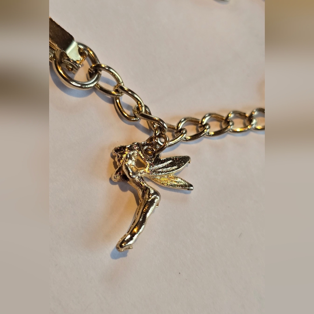 Vintage Walt Disney Charm Bracelet Mickey Minnie Goofy Dumbo Tinkerbell Donald - Picture 5 of 15